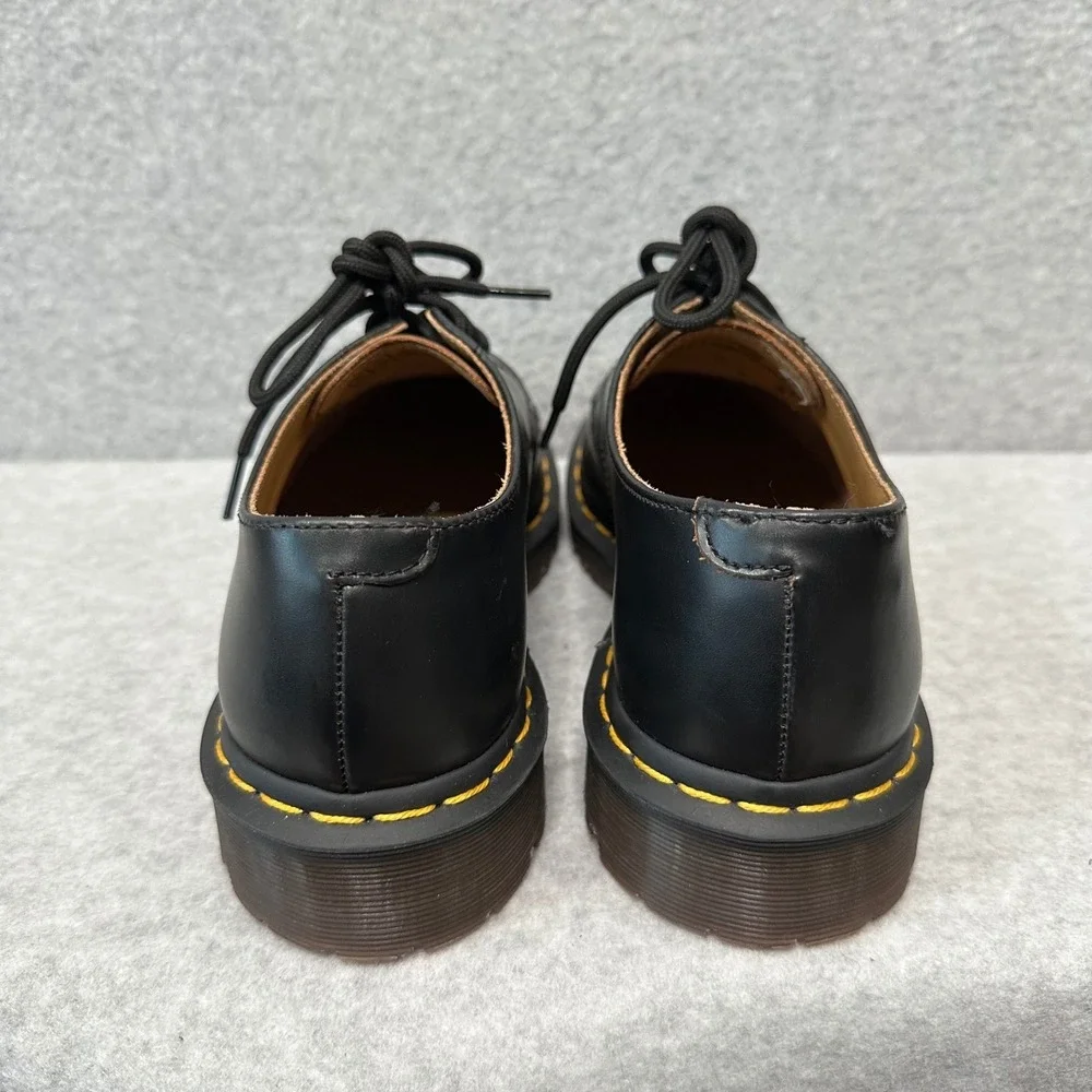 Dr Martens 2046 VTG Smooth Black Leather 5-Eye Oxford Lug Sole Shoes Size 8/7